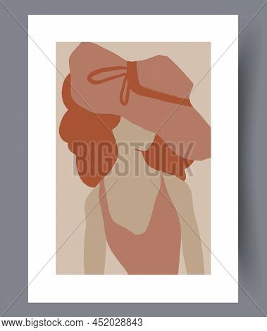 Scandinavian Abstract Vector Print Set. Minimalistic Abstract Wall Art Background For Print. Scandin