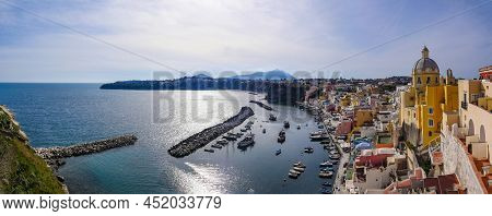 Daylight View Of Beautiful Procida In Sunny Summer Day, Procida Island, Italy, High Quality Photo