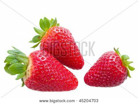 three  raw strawberry
