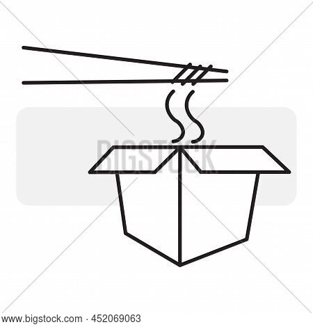 Noodle Sticks. Chinese Packaging. Cooking Background. Thai Food Menu. Vector Illustration. Stock Ima