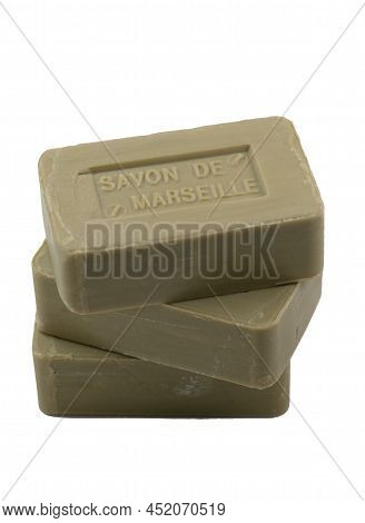 Marseille, France On December 10, 2020, Marseille Soap Natural, Multicolor Soaps Handmade With Organ