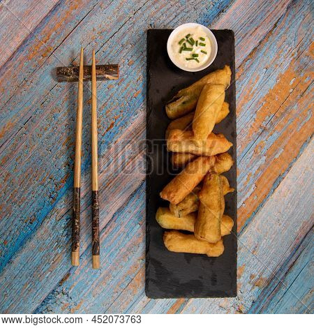 Crispy Vegetable Tempura Recipe, Vegetable Fritters. High Quality Photo