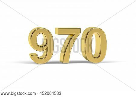 Golden 3d Number 970 - Year 970 Isolated On White Background - 3d Render