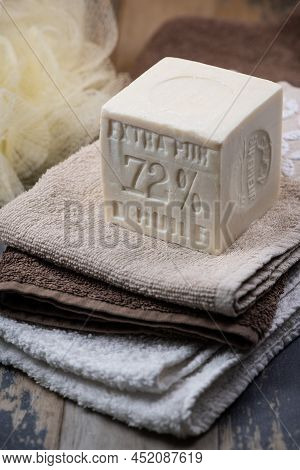 Marseille, France On December 10, 2020, Marseille Soap Natural, Multicolor Soaps Handmade With Organ