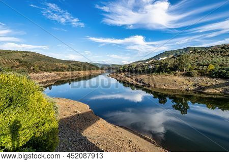 The Gabriel And Galan Reservoir, Near Granadilla. Extremadura In Spain.