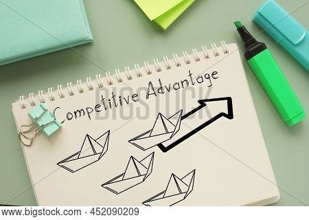 Competitive Advantage Business Financial Concepts Are Competing For A Success And Corporate Goals. P