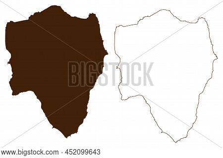 Antimilos Island (hellenic Republic, Greece, Greek Island, Cyclades Archipelago) Map Vector Illustra