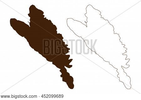 Zlarin Island (republic Of Croatia, Adriatic Sea) Map Vector Illustration, Scribble Sketch Zlarin Ma