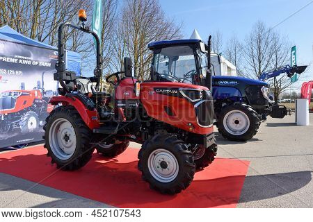 Kaunas, Lithuania - March 31, 2022: Captain 263 4wd Tractor At International Agricultural Exhibition