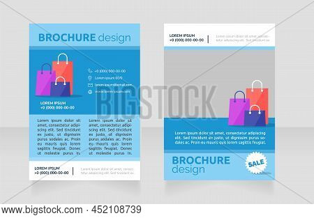Luxury Fashion Brand Sales Blank Brochure Design. Template Set With Copy Space For Text. Premade Cor