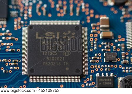 Timisoara, Romania - January 25, 2020: Close-up Of A Lsi Muse-b2b2-l Integrated Circuit. Electronic 