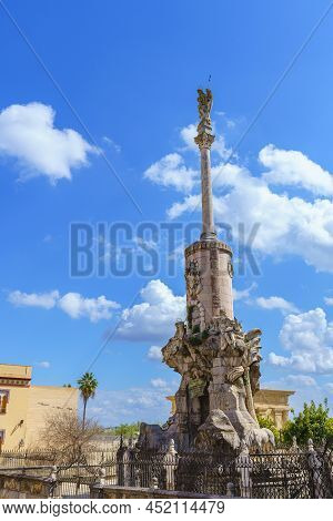 Sculpture Triunfo De San Rafael De La Puerta Del Puente In Cordoba, Spain
