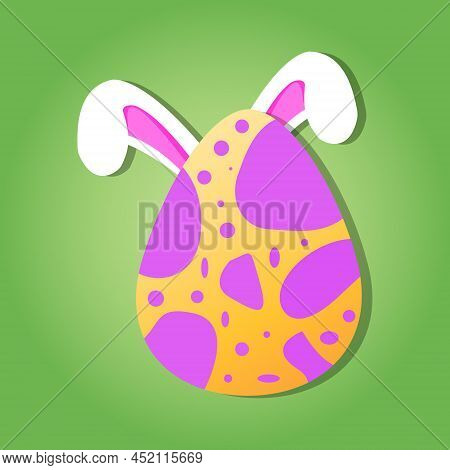 Easter painted egg. Pattern from circles and stars. Easter. Simple composition. One object.