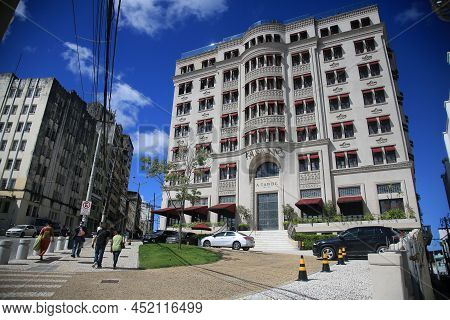Salvador, Bahia, Brazil - March 25, 2022: View Of Hotel Fasano In The Historic Center Of Salvador Ci
