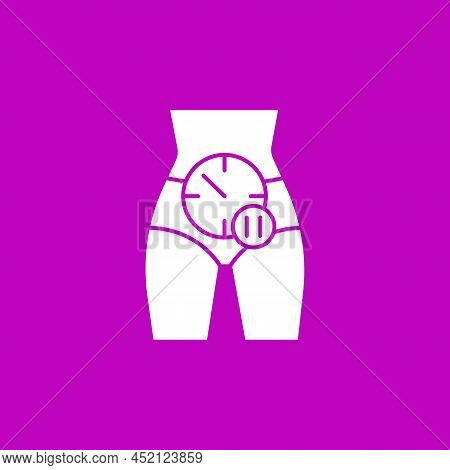 Menopause Glyph Icon. Ends Of Menstrual Cycle. Natural Cessation. Menstruation Concept.filled Flat S