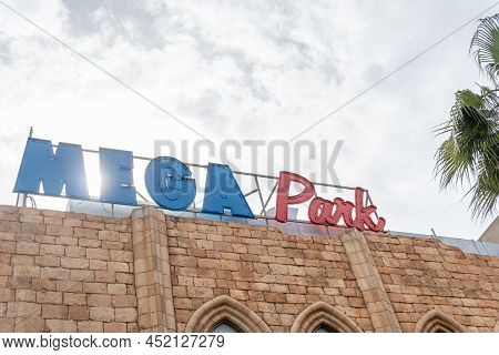 S'arenal, Spain; March 13 2022: Megapark Leisure And Party Complex Closed For Renovations During The