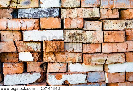 Beautiful Texture Old Brick From Big Wall Block