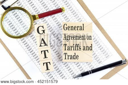 Gatt Text On A Wooden Block On Chart Background