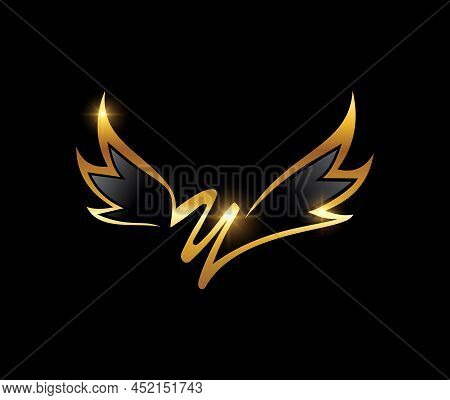 Golden Wings Monogram Logo Initial Letter Y
