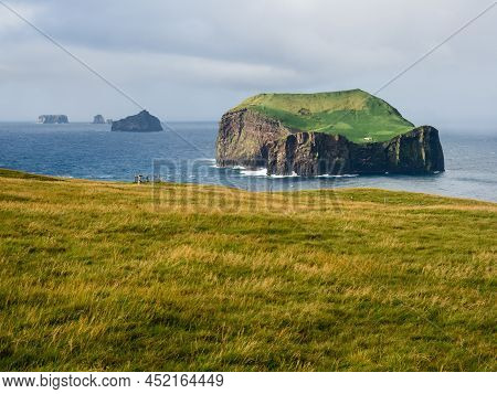 Scenic View From Storhofdi Lookout At The Southernmost End Of Heimaey Island - Westman Islands, Icel