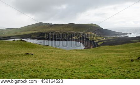 Scenic View From Storhofdi Lookout At The Southernmost End Of Heimaey Island - Westman Islands, Icel