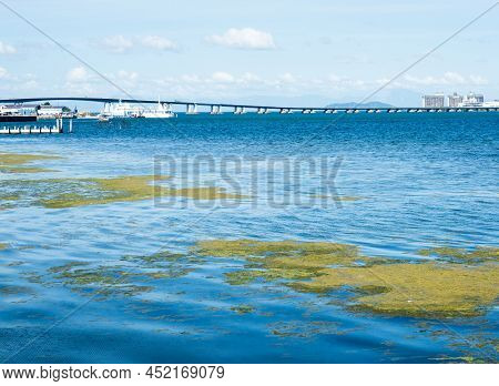 View Of Biwako Bridge Across Lake Biwa In Otsu, Shiga Prefecture, Japan