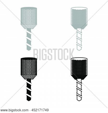 Drill Bit Auger In Head Drilling Tool Milling Machine Spindle Cnc Factory Set Icon Grey Black Color 