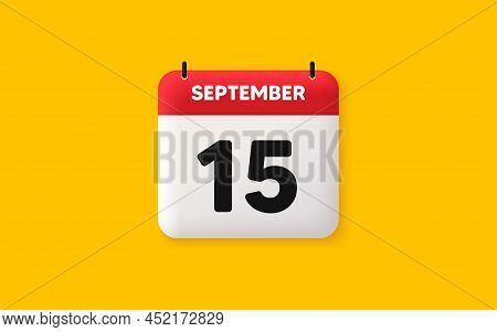 Calendar Date 3d Icon. 15th Day Of The Month Icon. Event Schedule Date. Meeting Appointment Time. Ag