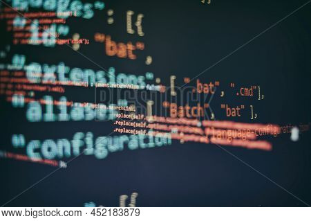 It Business. Python Code Computer Screen. Mobile Application Design Concept.