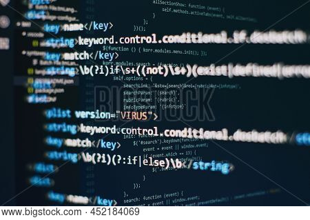 Software Developer Programming Code. Abstract Computer Script Code. Programming Code Screen Of Softw