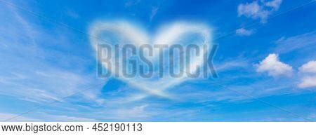 A Cloud In The Form Of A Heart. A Figure From The Clouds In The Sky. Beautiful Sky. Love. Imaginatio