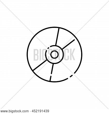 Isolated Vinyl Device Design. Cd Or Vcd Music And Audio Line Icon Vector.