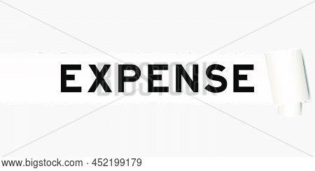 Ripped Gray Paper Background That Have Word Expense Under Torn Part