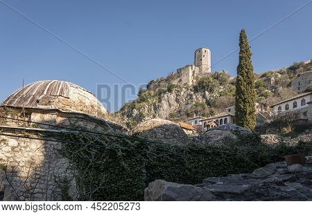 Domed Roof And Fortress In Pocitelj Village In The Capljina Municipality In Bosnia And Herzegovina