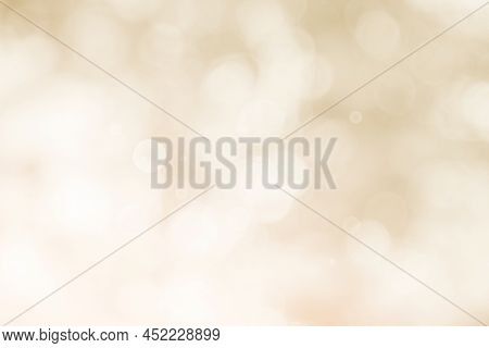 Abstract Blurry Cream Color For Background, Blur Festival Lights Outdoor Celebration And White Bokeh