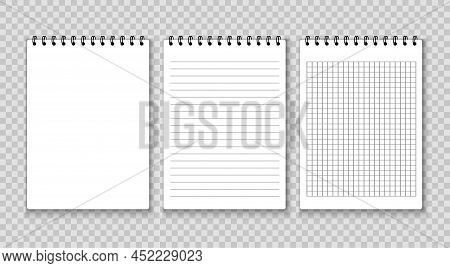 Note Pad Mockup Vector Isolated Book. Notebook Template Blank Paper