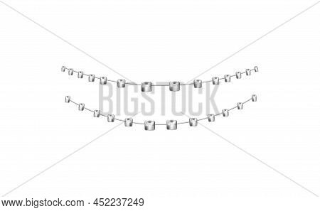 Dental Braces For Lower And Upper Jaw Template Vector Illustration Isolated.