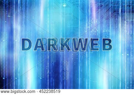 Dark Web, Shadow Crime, Internet Crime Concept, Hidden Internet. Hologram Of Digital Hacker In Compu