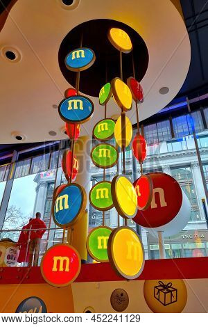 London, United Kingdom, February 5, 2022: A Beautiful Lamp In A M M Store In London