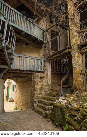 An Historic Disused Residential Building In Poffabro, A Medieval Village In The Val Colvera Valley I
