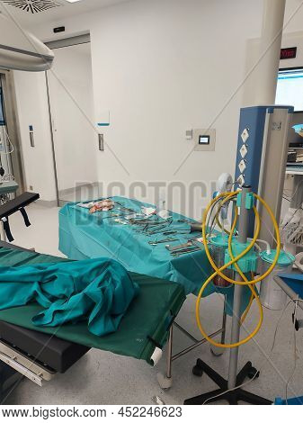 Chirophane After Emergency Caesarean Section. Remains Of Blood And Debris After The Operation.