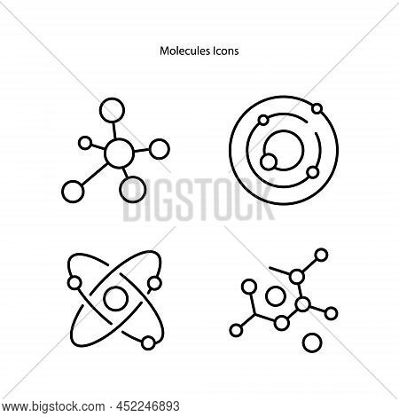 Molecule Icons Isolated On White Background. Molecule Icon Thin Line Outline Linear Molecule Symbol 