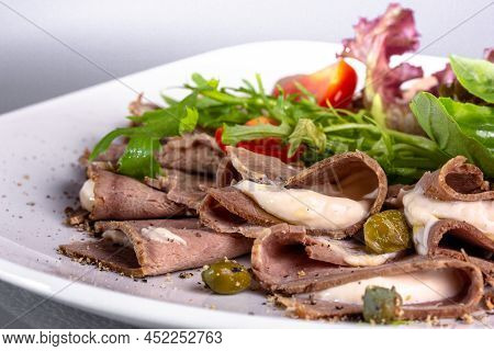 Vitello Tonato Is A Traditional Italian Dish Of Veal With Tuna Sauce