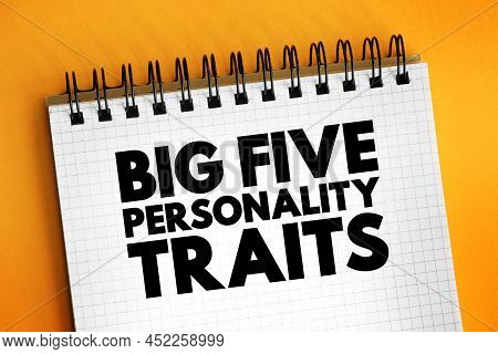 The Big Five Personality Traits - Suggested Taxonomy, Or Grouping, For Personality Traits, Text Conc