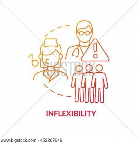 Inflexibility Red Gradient Concept Icon. Lack Of Access To Healthcare Abstract Idea Thin Line Illust