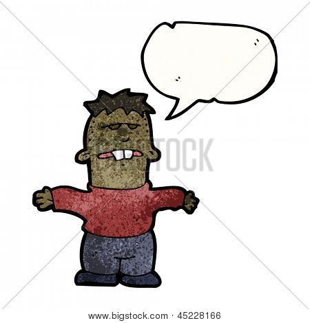 muchacho de dibujos animados con dientes de buck