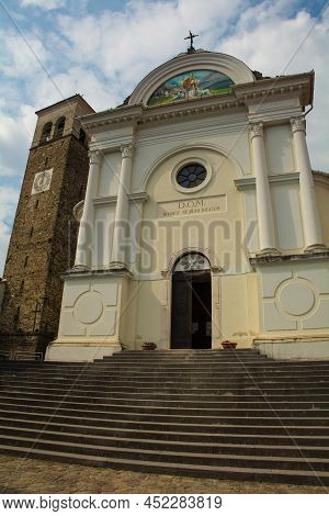 The 14th Century Chiesa Di San Nicolo Vescovo Parish Church In Poffabro, An Historic Medieval Villag