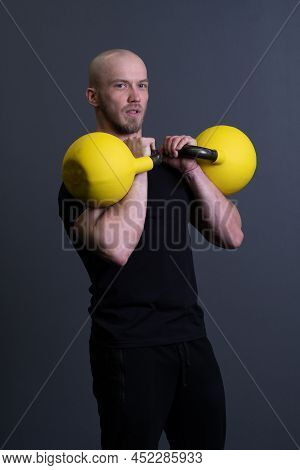 Guy With A Yellow Kettlebell Gym Anonymous Yellow Male, In The Afternoon Sporty Teenager From Men Fr