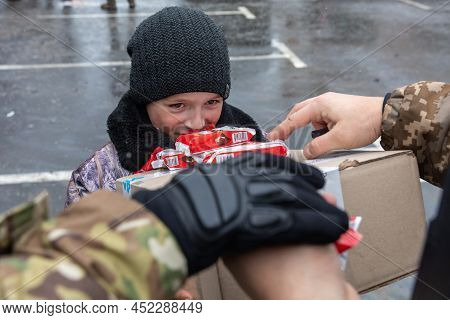 Russian-ukrainian War. Humanitarian Aid In Bucha