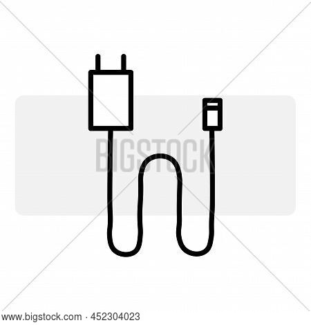 Flat Icon With Black Plug For Web Design.internet Technology. Electric Power. Vector Illustration. S